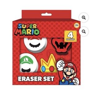 (6 Packs) Nintendo Super Mario Gift Set Eraser Set - New